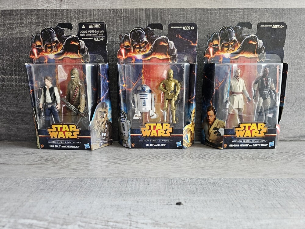 Star Wars Mission SeriesHan Solo Chewbacca R2D2 C3PO Obi Wan + Figure Sets LOT